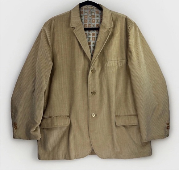 Vintage Sears Perma Prest Corduroy Blazer Tan Brown Men’s Jacket No Size Tag - Picture 2 of 10